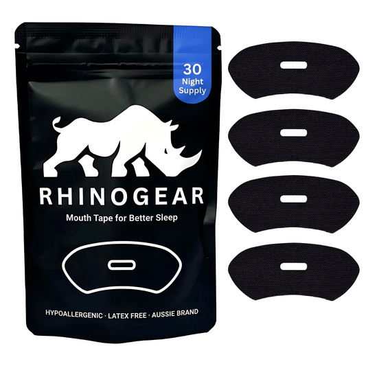 Mouth Tape for Sleeping - Gentle Nasal Breathing Strips for Snoring & Performance | 30 Pack | RhinoGear - RHINOGEAR