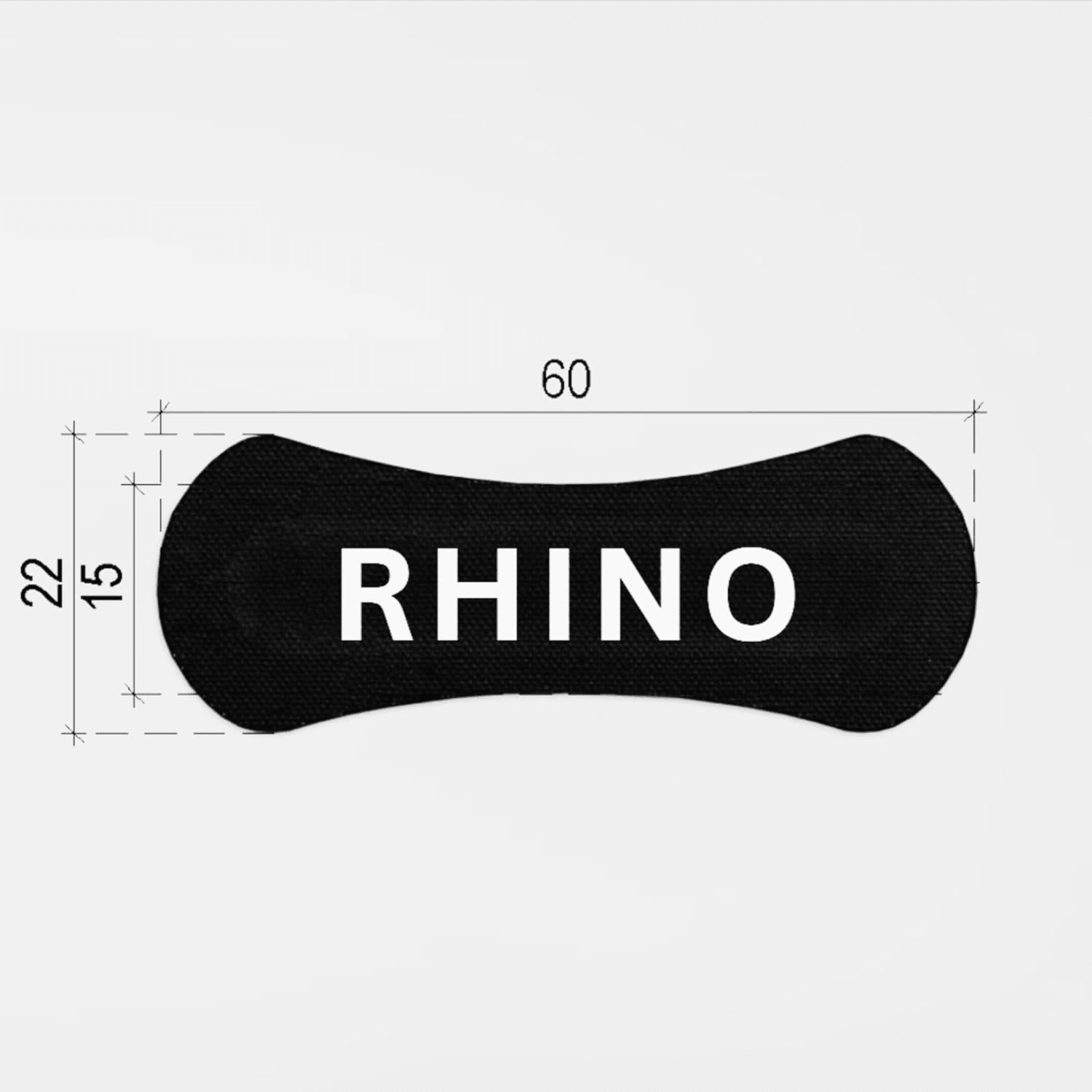 black nasal strip with textured pattern on a white background